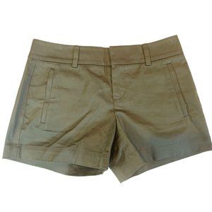 Calvin Klein Womens Basic Chino Shorts Mid Rise Lightweight Olive Green Size 2